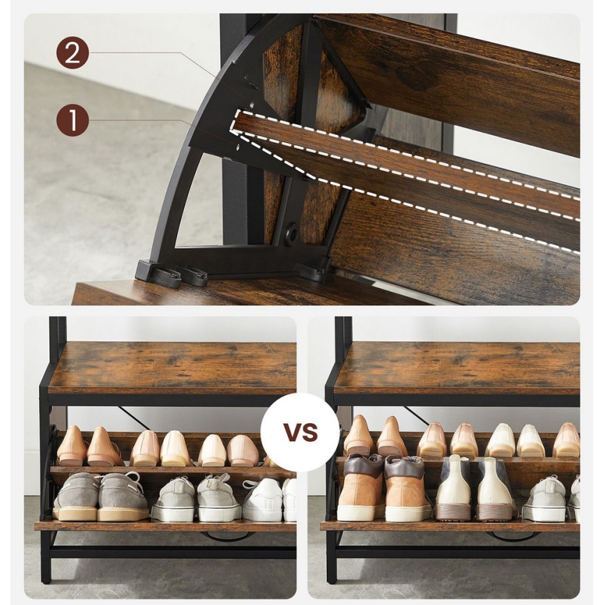 Cabideiro de pé NAVOR castanho/preto