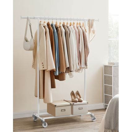 Cabideiro móvel de pé LINEA, branco
