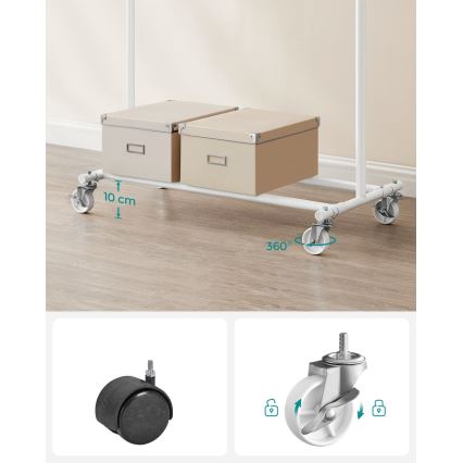 Cabideiro móvel de pé LINEA, branco