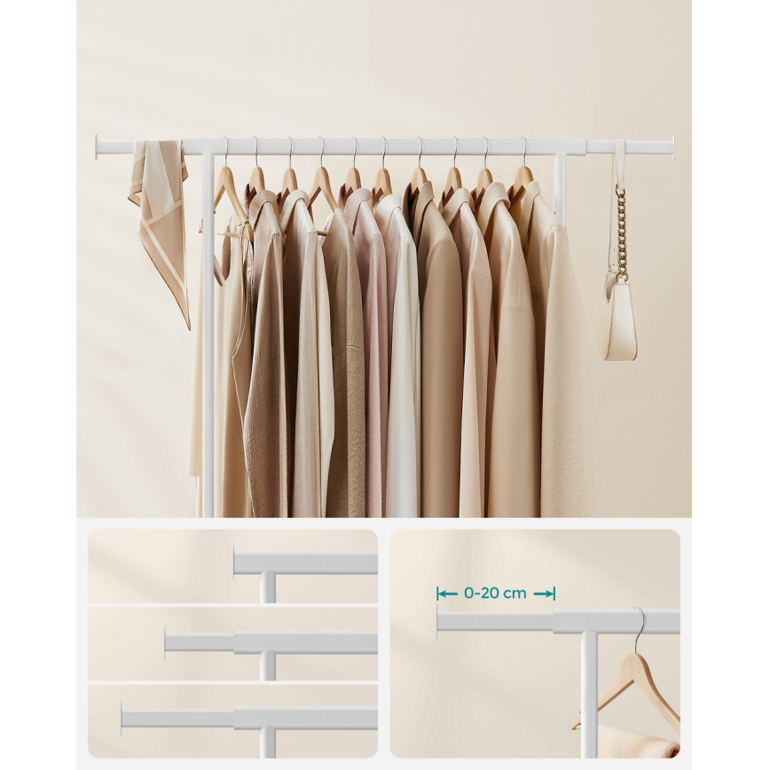 Cabideiro móvel de pé LINEA, branco