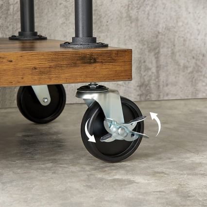 Cabideiro móvel de pé LINEA castanho/preto