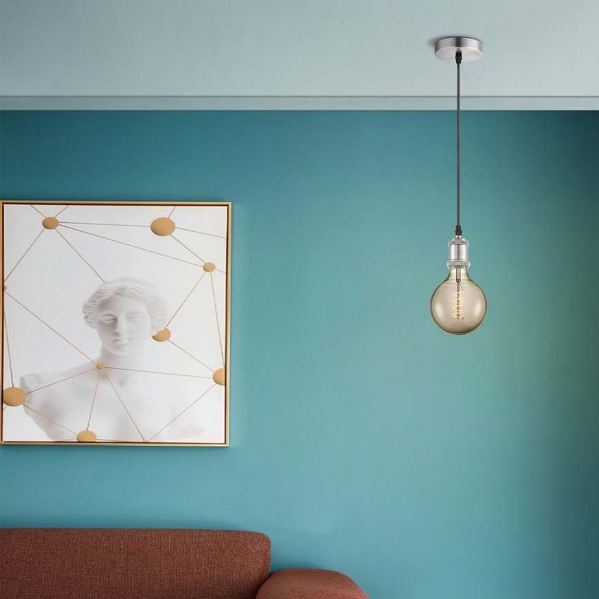 Cabo de alimentação VINTAGE 1xE27/60W/230V cromo fosco