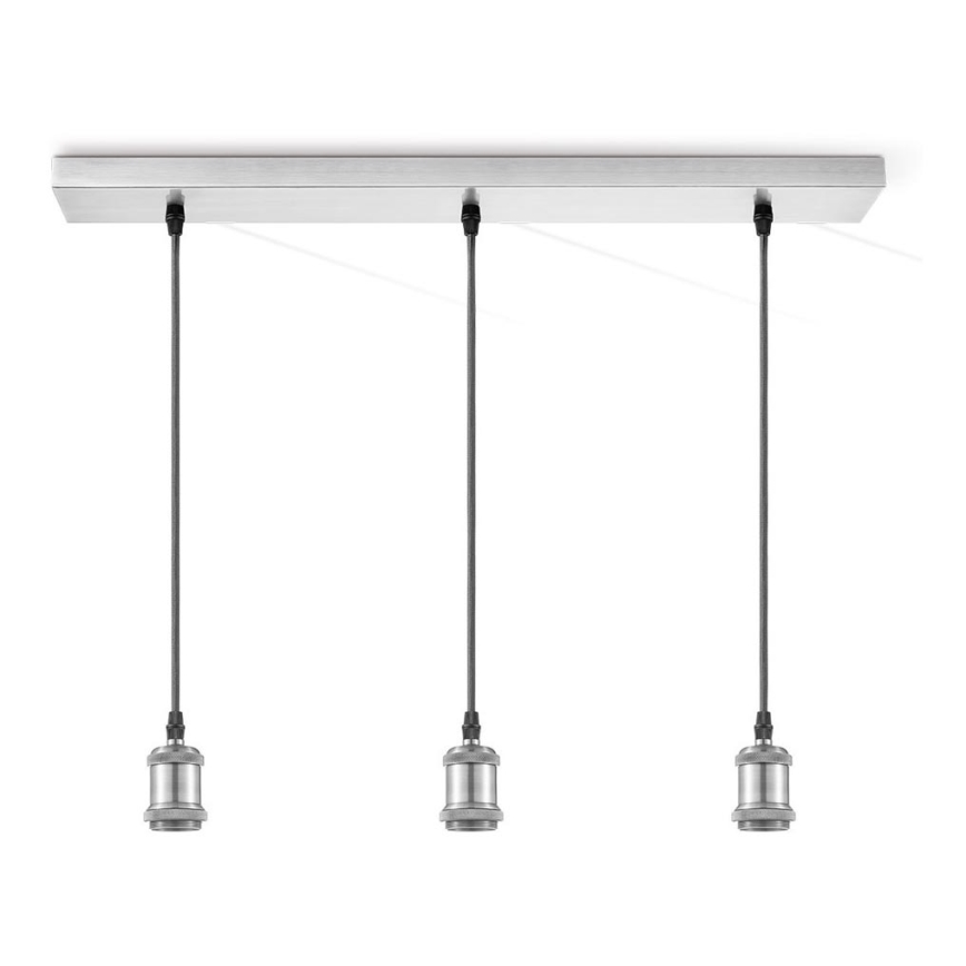 Cabo de alimentação VINTAGE 3xE27/40W/230V cromo fosco