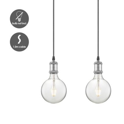 Cabo de alimentação VINTAGE 3xE27/40W/230V cromo fosco