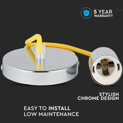 Cabo de carregamento 1xE27/60W/230V amarelo/cromado brilhante