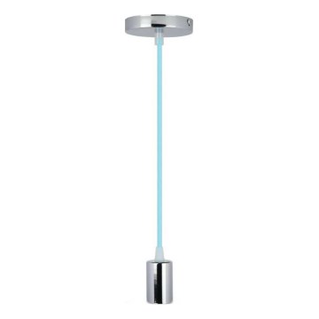 Cabo de carregamento 1xE27/60W/230V azul claro/cromado brilhante