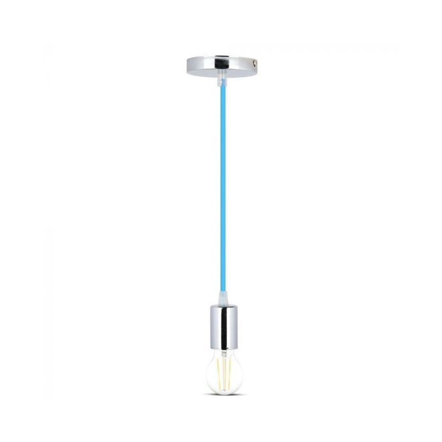 Cabo de carregamento 1xE27/60W/230V azul/cromado brilhante