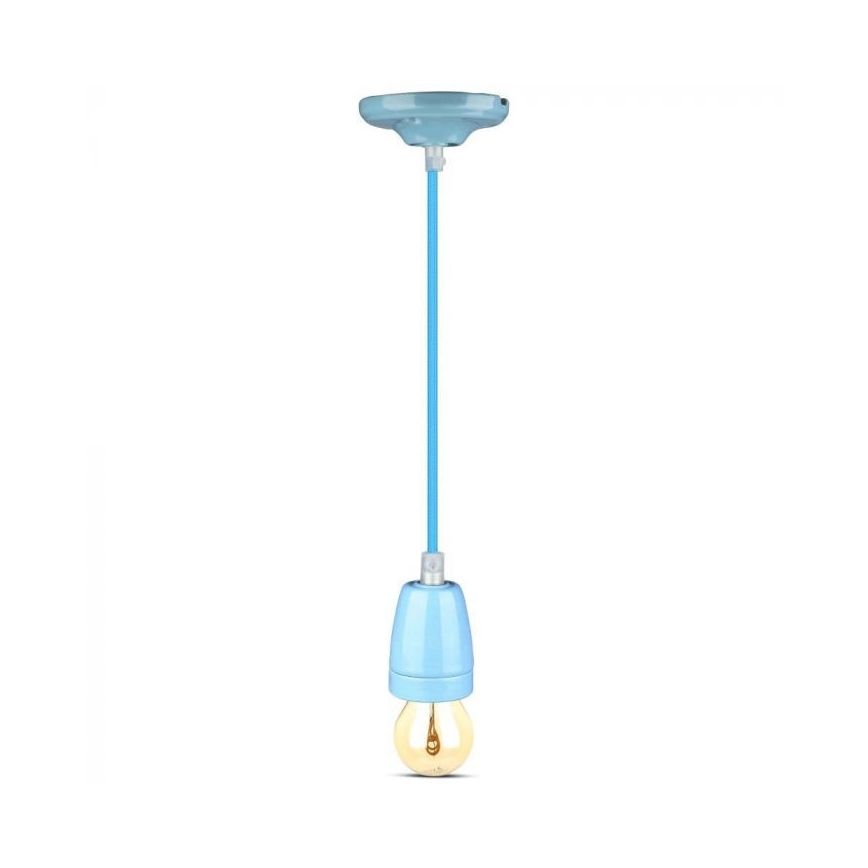 Cabo de carregamento 1xE27/60W/230V azul/porcelana