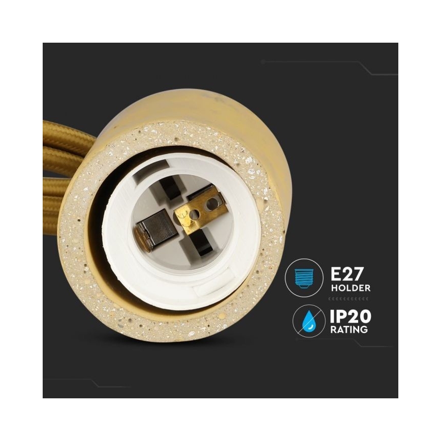 Cabo de carregamento 1xE27/60W/230V betão/bege