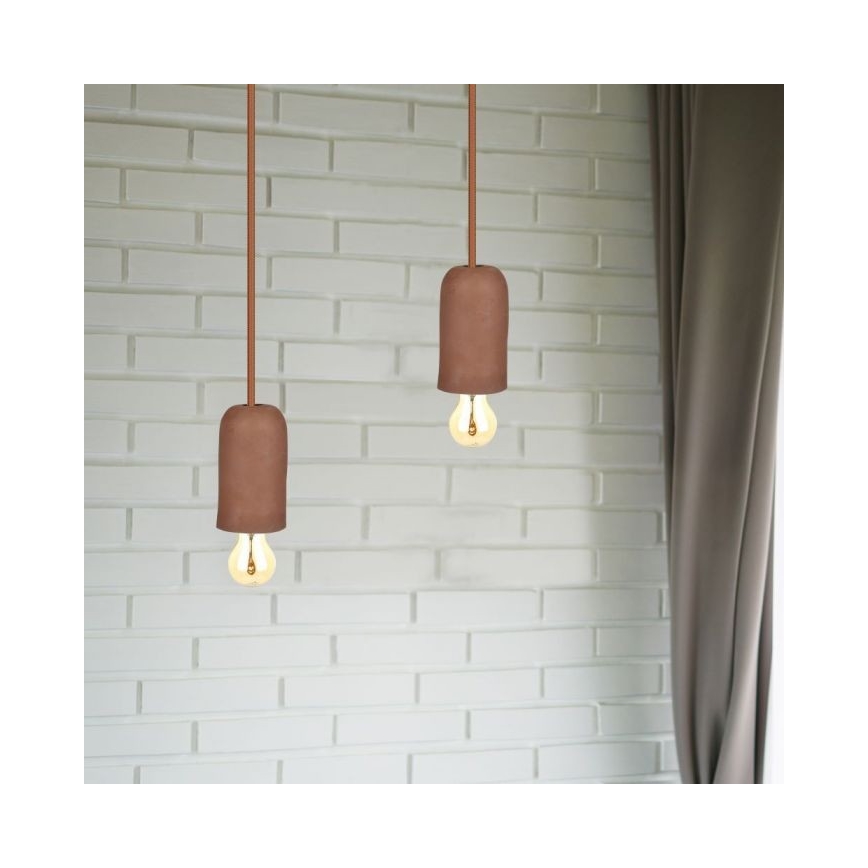 Cabo de carregamento 1xE27/60W/230V betão/castanho