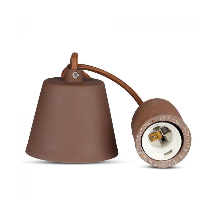 Cabo de carregamento 1xE27/60W/230V betão/castanho
