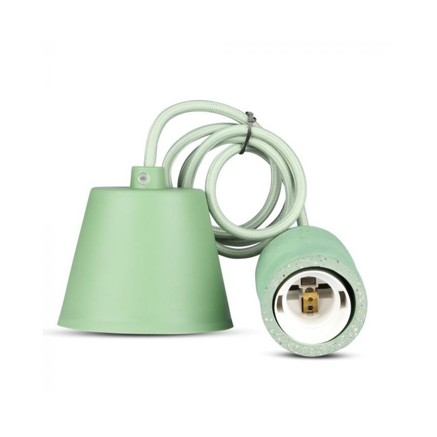 Cabo de carregamento 1xE27/60W/230V betão/verde