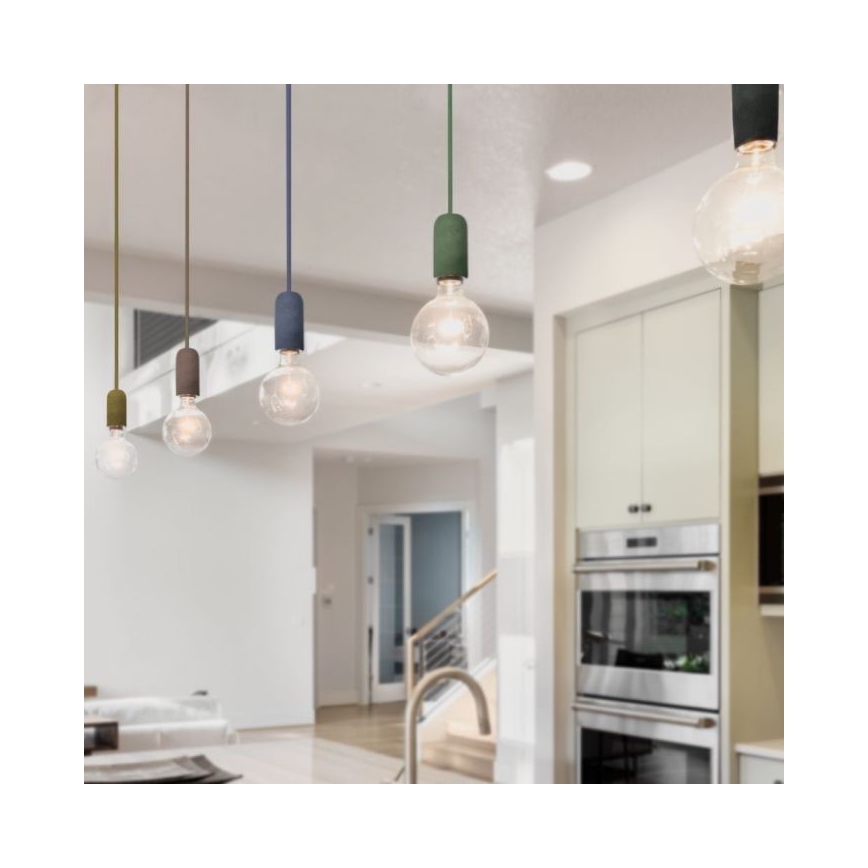 Cabo de carregamento 1xE27/60W/230V betão/vermelho