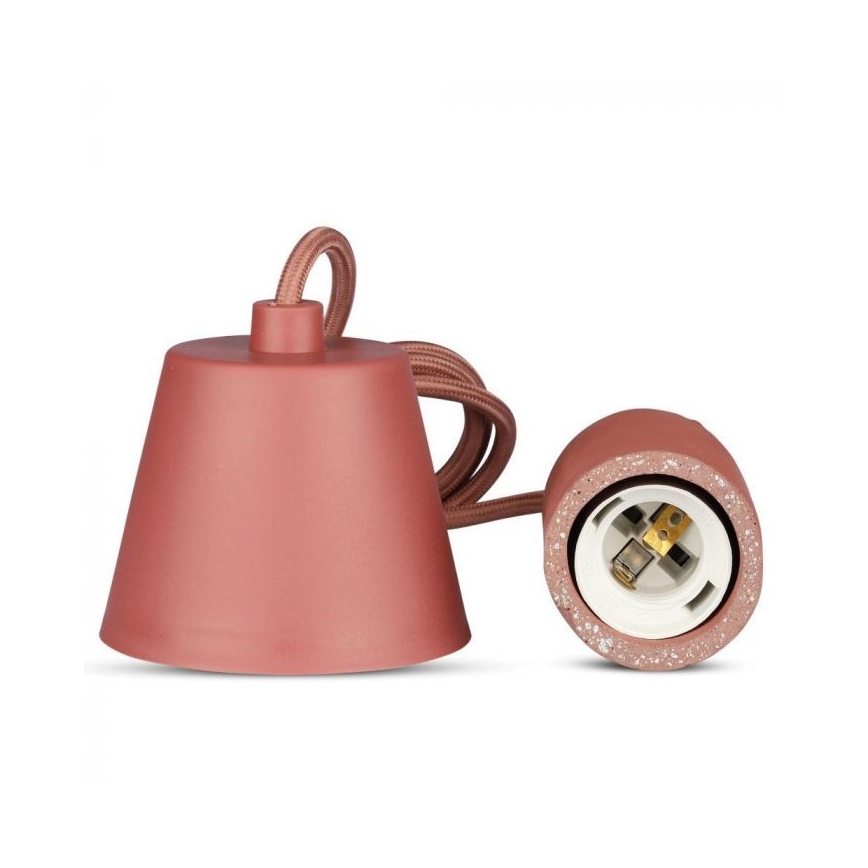 Cabo de carregamento 1xE27/60W/230V betão/vermelho