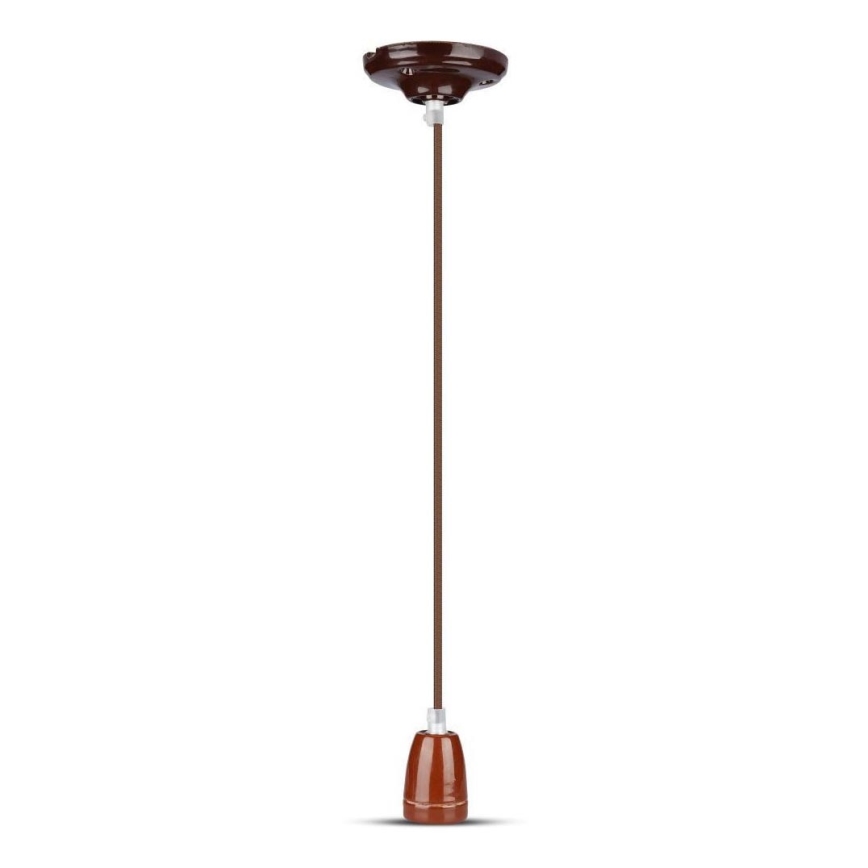 Cabo de carregamento 1xE27/60W/230V castanho/porcelana