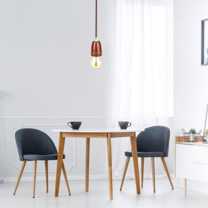 Cabo de carregamento 1xE27/60W/230V castanho/porcelana