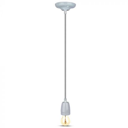 Cabo de carregamento 1xE27/60W/230V cinzento/porcelana