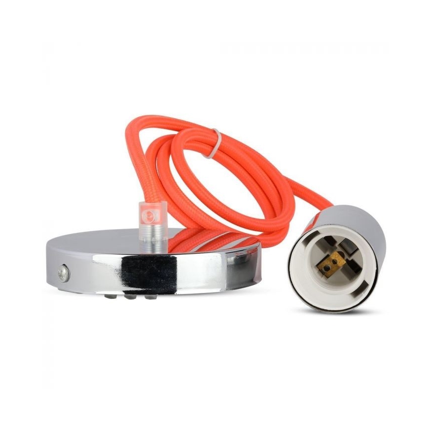 Cabo de carregamento 1xE27/60W/230V laranja/cromado brilhante