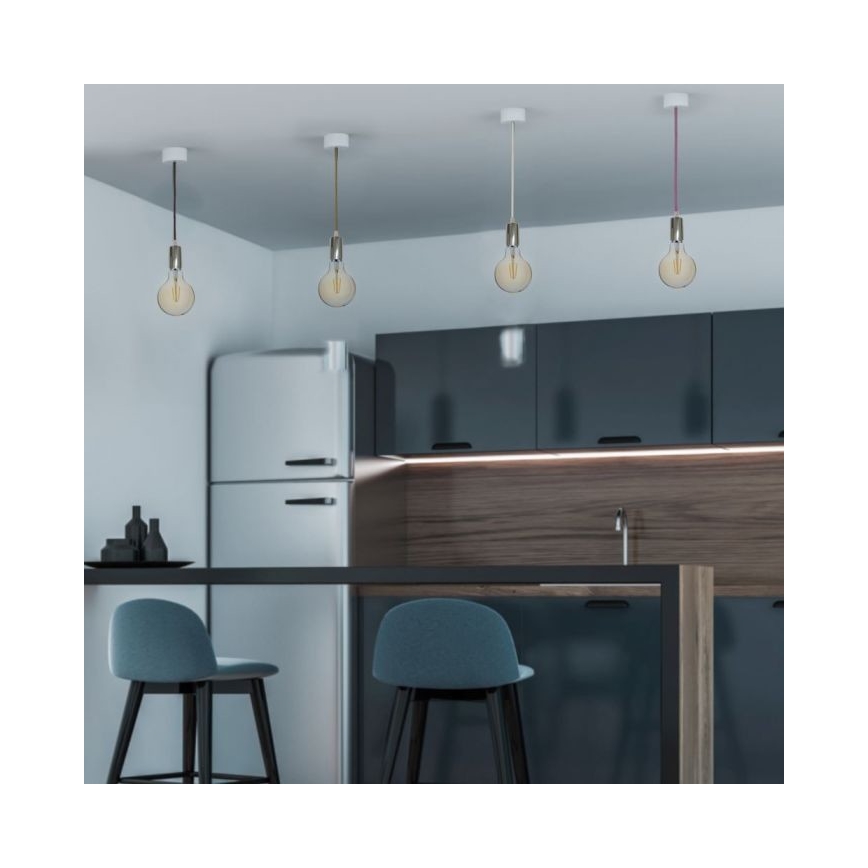 Cabo de carregamento 1xE27/60W/230V roxo/cromado brilhante