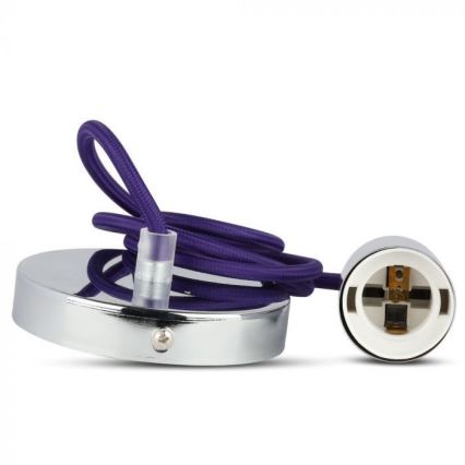 Cabo de carregamento 1xE27/60W/230V roxo/cromado brilhante
