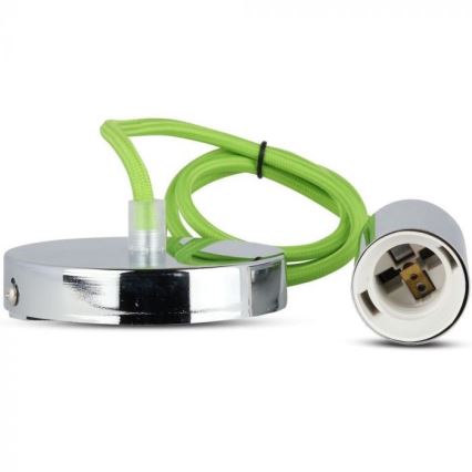 Cabo de carregamento 1xE27/60W/230V verde/cromado brilhante