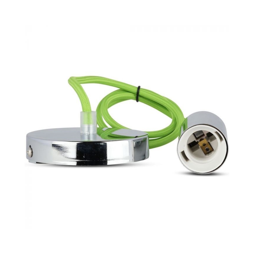 Cabo de carregamento 1xE27/60W/230V verde/cromado brilhante