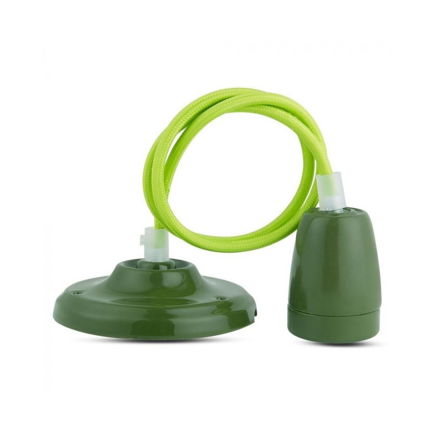 Cabo de carregamento 1xE27/60W/230V verde/porcelana