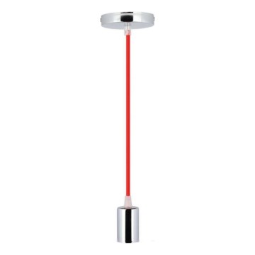 Cabo de carregamento 1xE27/60W/230V vermelho/cromado brilhante
