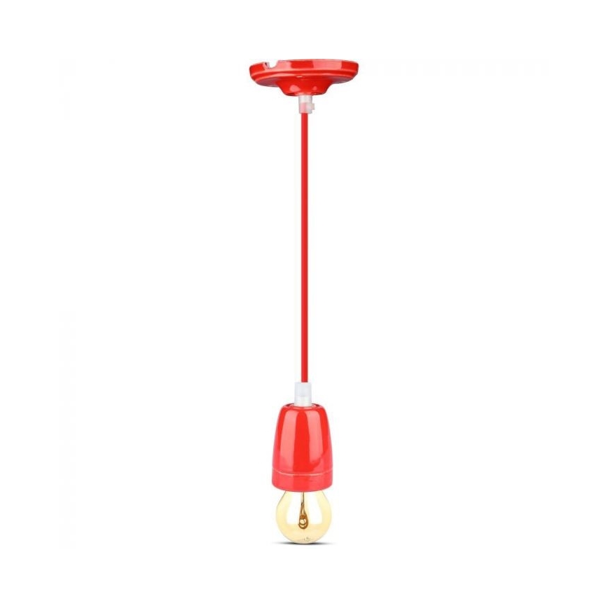 Cabo de carregamento 1xE27/60W/230V vermelho/porcelana