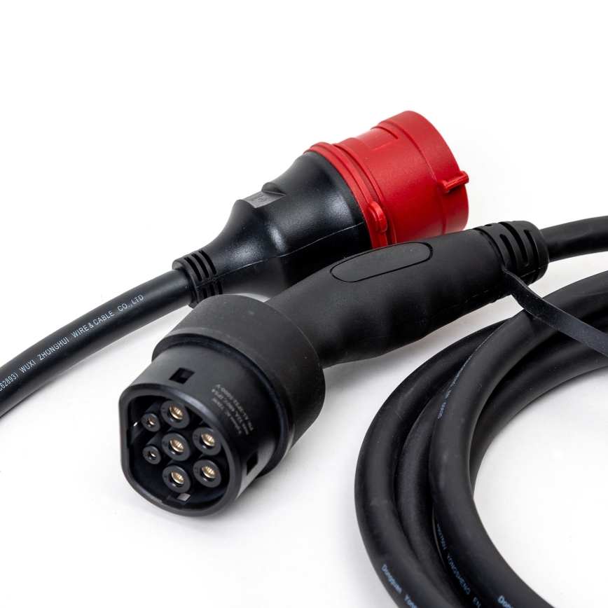 Cabo de carregamento para carros elétricos tipo 2 5 m 11kW 16A IP54 Tuya