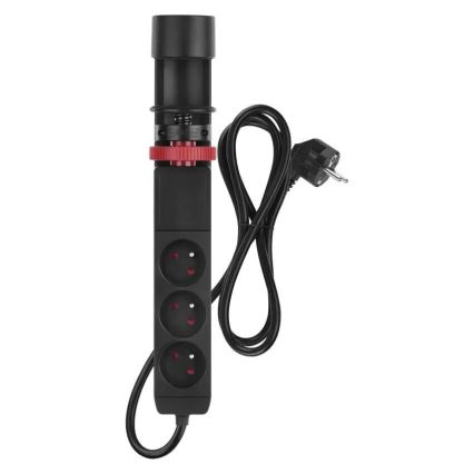 Cabo de extensão com fixação para mesa 3Z + 3xUSB 1,5m preto