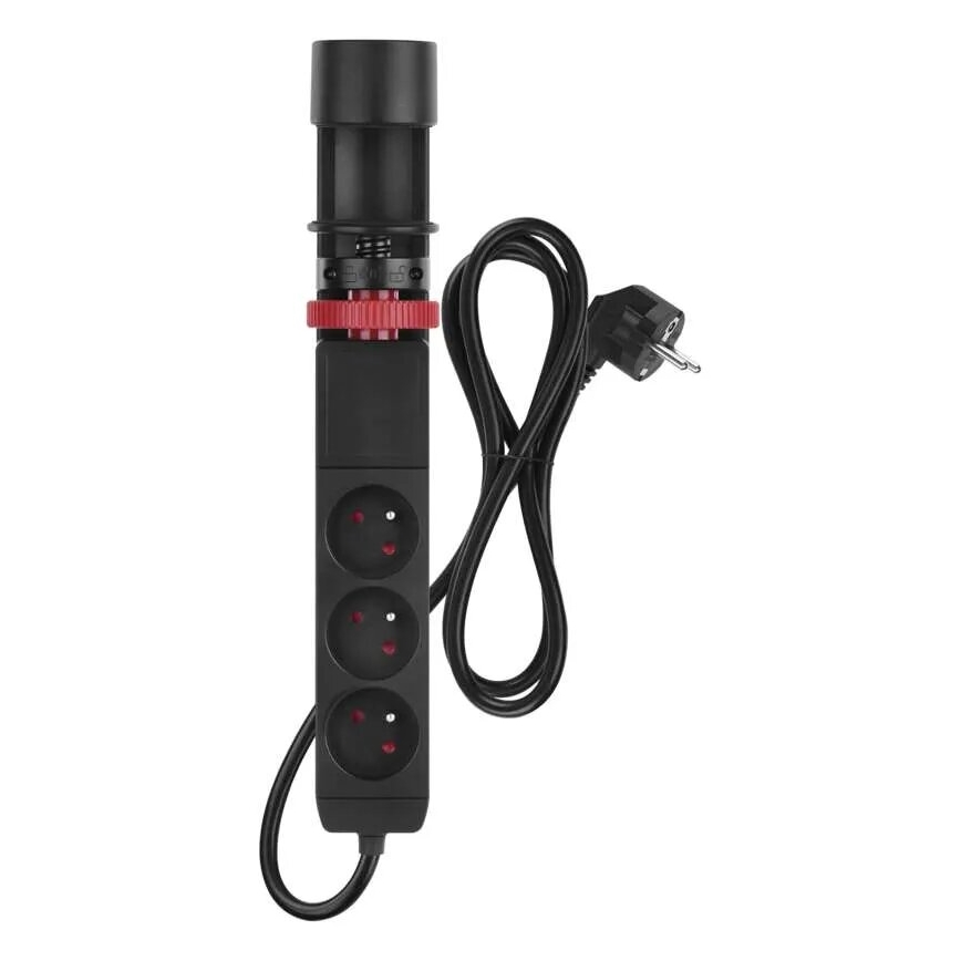 Cabo de extensão com fixação para mesa 3Z + 3xUSB 1,5m preto