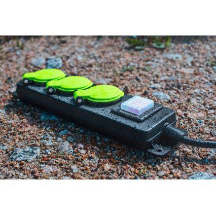 Cabo de extensão com interruptor 3 tomadas 20 m IP44