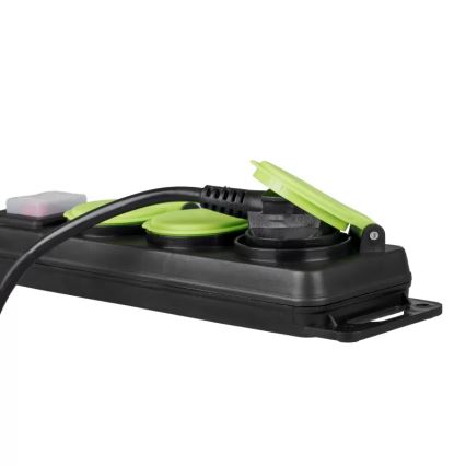 Cabo de extensão com interruptor, 3 tomadas, 3 m, IP44