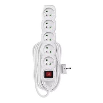 Cabo de extensão com interruptor 5Z 10m branco