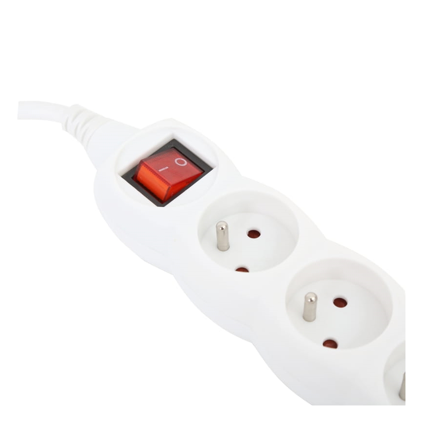 Cabo de extensão com interruptor 5Z Type E 3m branco