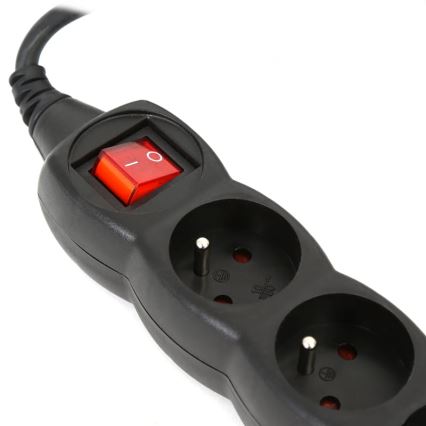 Cabo de extensão com interruptor 5Z Type E 3m preto