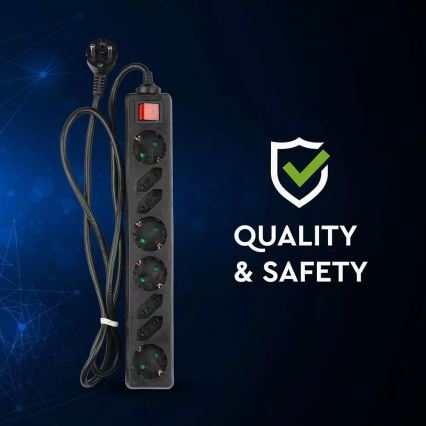 Cabo de extensão com interruptor SCHUKO 8Z 1,5 m