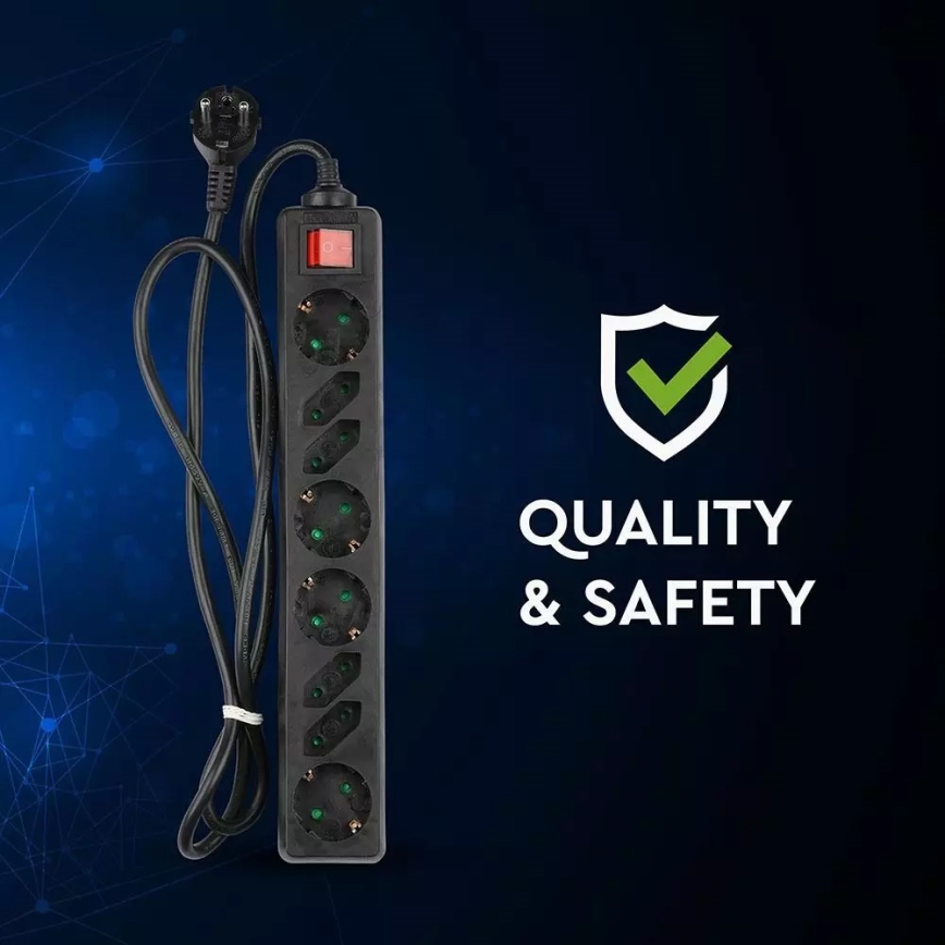 Cabo de extensão com interruptor SCHUKO 8Z 1,5 m