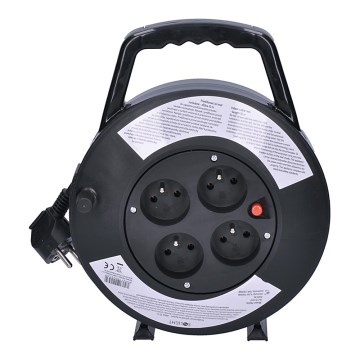 Cabo de extensão em carretel 10m preto