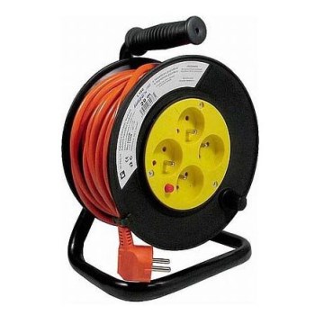 Cabo de extensão em carretel 30m laranja