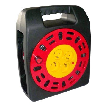 Cabo de extensão em carretel 4 tomadas 25m