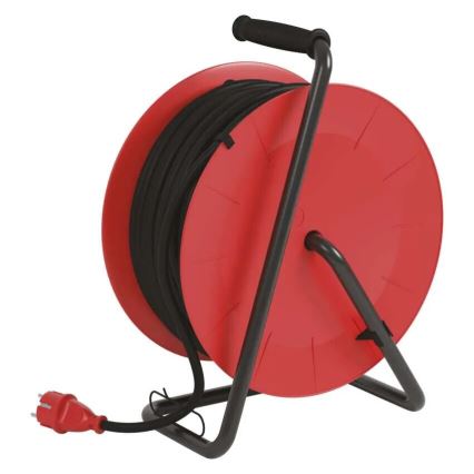 Extensão elétrica em carretel com 4 tomadas, 50m, vermelha, IP44