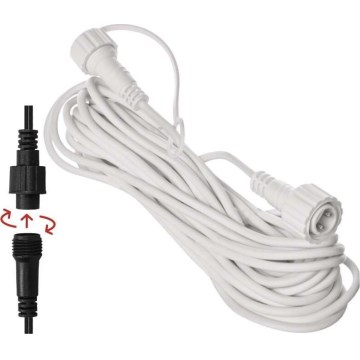 Cabo de extensão exterior para cordões ligáveis 10 m IP44 branco