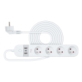Cabo de extensão inteligente com interruptor 4Z + 2xUSB-A+1xUSB-C 1,5m Wi-Fi Tuya branco