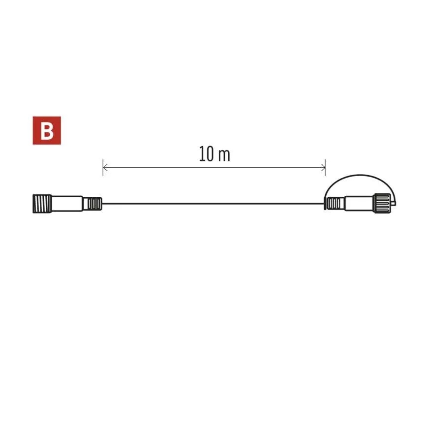 Cabo de extensão para cordões de iluminação interligáveis, transparente, 10 m, IP44