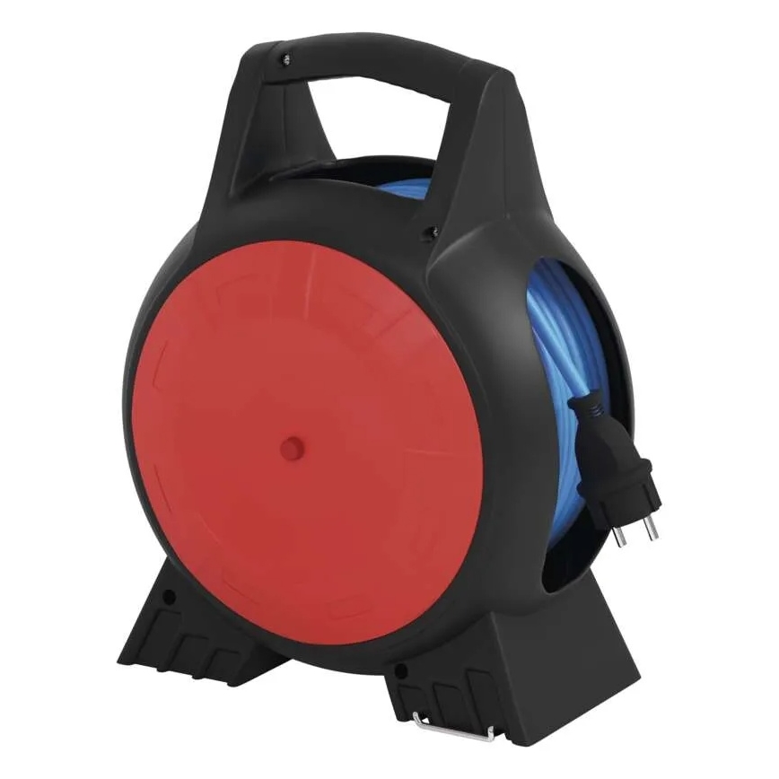 Extensão elétrica em carretel 3 tomadas 20m vermelho/preto IP44
