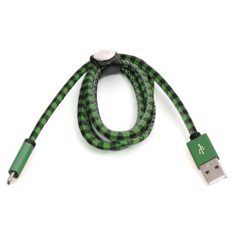 Cabo USB Conector USB A / Micro USB 1m verde
