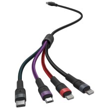Cabo USB USB-A / USB Lightning / MicroUSB / USB-C 1,2m multicolor