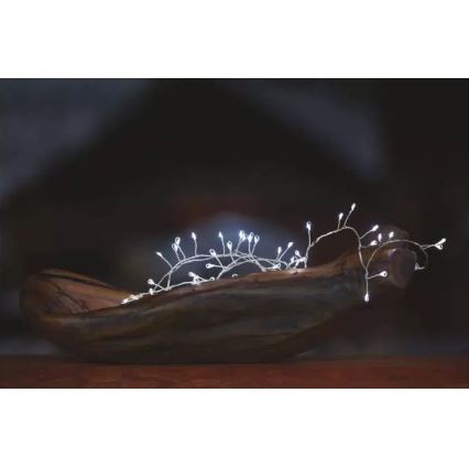 Cadeia de luzes de Natal LED 100 LEDs/3xAA 2,7 m branco frio